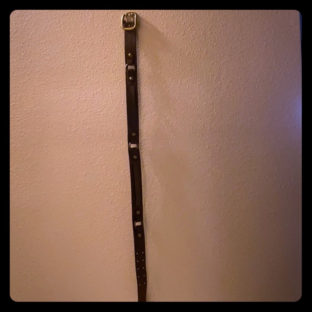 A dark brown, country inspired belt.